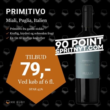 2019 Primitivo, Miali, Puglia, Italien