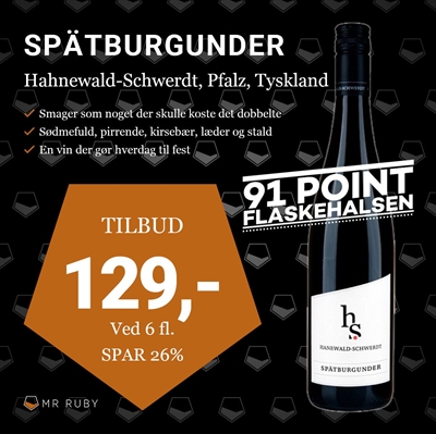 2021 Spätburgunder, Hanewald-Schwerdt, Pfalz, Tyskland