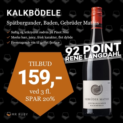 2023 Spätburgunder Kalkbödele, Gebrüder Mathis, Baden, Tyskland