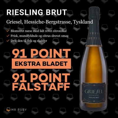2018 Riesling Brut, Griesel & Compagnie, Hessiche Bergstrasse, Tyskland