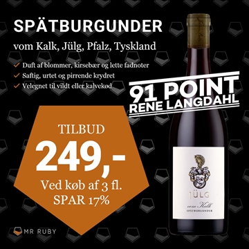 2023 Spätburgunder vom Kalk, Weingut Jülg, Pfalz, Tyskland