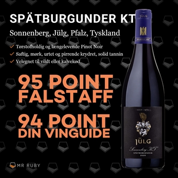 2022 Spätburgunder KT Sonnenberg GG, Weingut Jülg, Pfalz, Tyskland