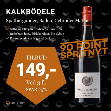 2023 Spätburgunder Kalkbödele, Gebrüder Mathis, Baden, Tyskland