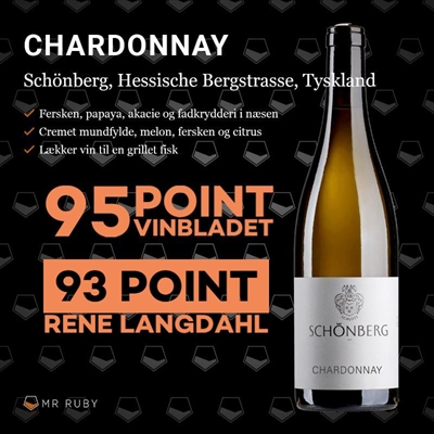 2023 Chardonnay, Schloss Schönberg, Hessische Bergstrasse, Tyskland