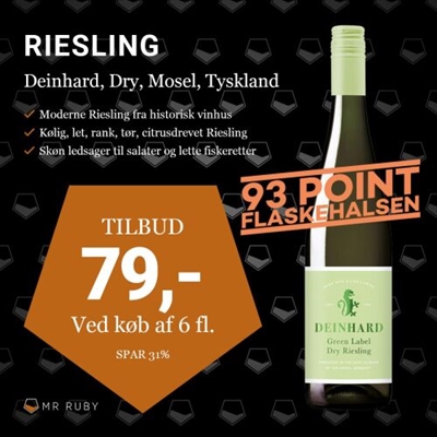 2022 Riesling Dry, Deinhard Green Label, Mosel, Tyskland