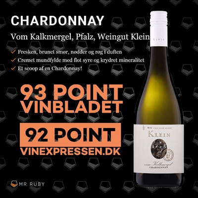 2023 Chardonnay vom Kalkmergel, Weingut Klein, Pfalz, Tyskland