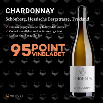 2023 Chardonnay, Schloss Schönberg, Hessische Bergstrasse, Tyskland