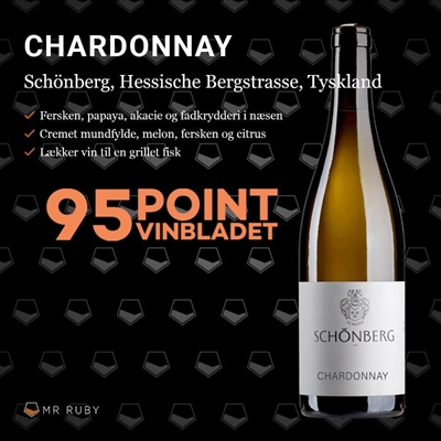 2023 Chardonnay, Schloss Schönberg, Hessische Bergstrasse, Tyskland