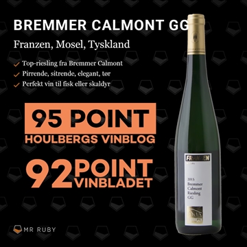 2022 Riesling, Bremmer Calmont GG, Weingut Franzen, Mosel, Tyskland