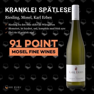 2020 Ürziger in der Kranklei, Spätlese, Karl Erbes, Mosel, Tyskland