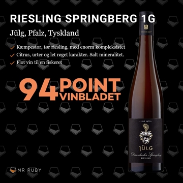 2023 Riesling Springberg 1G, Weingut Jülg, Pfalz, Tyskland