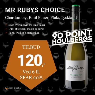 2024 Chardonnay "Mr Ruby´s Choice", Emil Bauer, Pfalz, Tyskland 