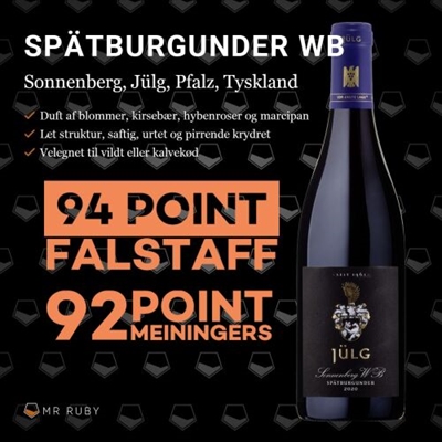 2021 Spätburgunder WB Sonnenberg, Weingut Jülg, Pfalz, Tyskland