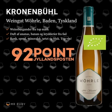 2023 Weissburgunder, Lahrer Kronenbühl, 1G, Weingut Wöhrle, Baden, Tyskland