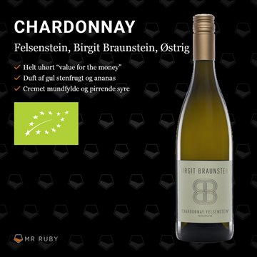 2019 Chardonnay Felsenstein, Burgenland, Birgit Braunstein, Østrig