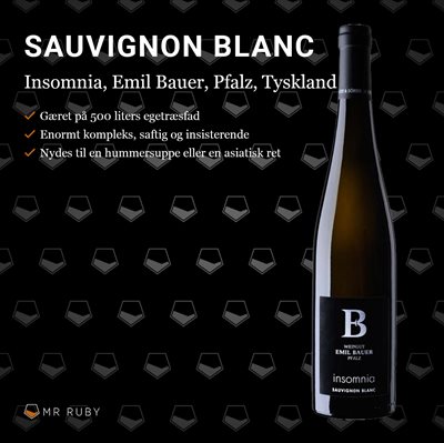 UDSOLGT - 2019 Insomnia Sauvignon Blanc, Emil Bauer, Pfalz, Tyskland