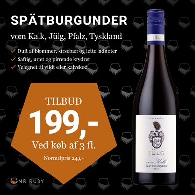 2022 Spätburgunder vom Kalk, Weingut Jülg, Pfalz, Tyskland