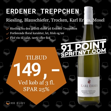 2024 Erdener Treppchen Kabinett Trocken "Blauschiefer", Karl Erbes, Mosel, Tyskland