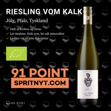 2024 Riesling vom Kalk, Weingut Jülg, Pfalz, Tyskland