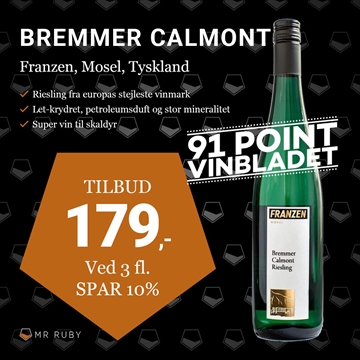2022 Riesling, Bremmer Calmont, Weingut Franzen, Mosel, Tyskland