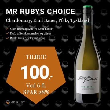 2022 Chardonnay "Mr Ruby´s Choice", Emil Bauer, Pfalz, Tyskland 
