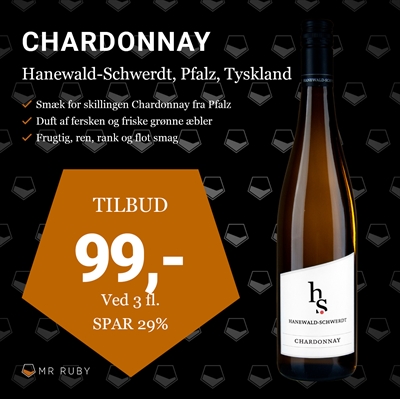 2022 Chardonnay, Hanewald-Schwerdt, Pfalz, Tyskland