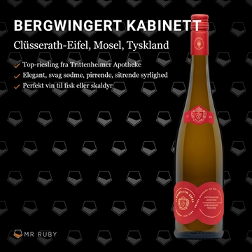 2020 Bergwingert Riesling Kabinett, Clüsserath-Eifel, Mosel, Tyskland