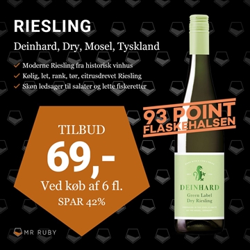 2022 Riesling Dry, Deinhard Green Label, Mosel, Tyskland