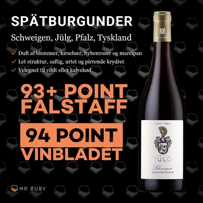 2022 Spätburgunder Schweigen, Weingut Jülg, Pfalz, Tyskland