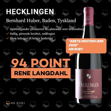2023 Hecklingen Spätburgunder, Bernhard Huber, Baden, Tyskland