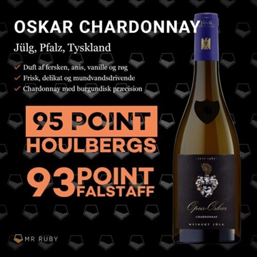 2022 Oskar Chardonnay, Weingut Jülg, Pfalz, Tyskland