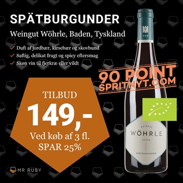 2022 Spätburgunder Trocken, Weingut Wöhrle, Baden, Tyskland
