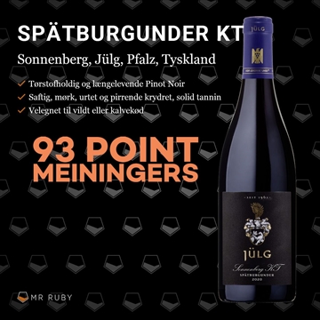 2022 Spätburgunder KT Sonnenberg GG, Weingut Jülg, Pfalz, Tyskland