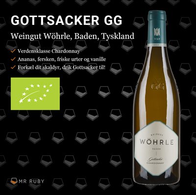 2018 Chardonnay Gottsacker GG, Weingut Wöhrle, Baden, Tyskland