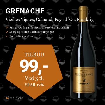 2022 Grenache Noir Vieilles Vignes, Pays d'Oc IGP, Galhaud, Frankrig