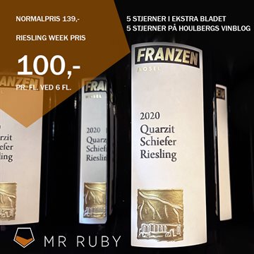2020 Riesling, Quarzit Schiefer,Weingut Franzen, Mosel, Tyskland