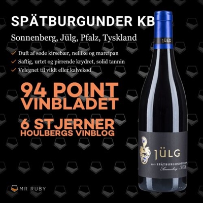 2018 Spätburgunder KB Sonnenberg, Weingut Jülg, Pfalz, Tyskland
