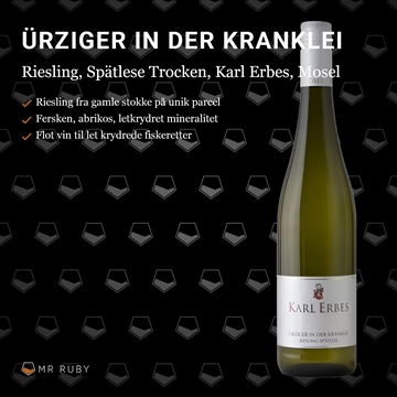 2023 Ürziger in der Kranklei, Riesling, Spätlese Trocken, Karl Erbes, Mosel, Tyskland