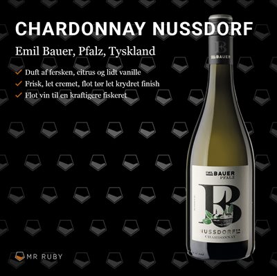 2019 Chardonnay Nussdorf, Emil Bauer, Pfalz, Tyskland