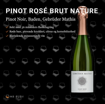 2021 Pinot Rosé Brut Nature, Gebrüder Mathis, Baden, Tyskland