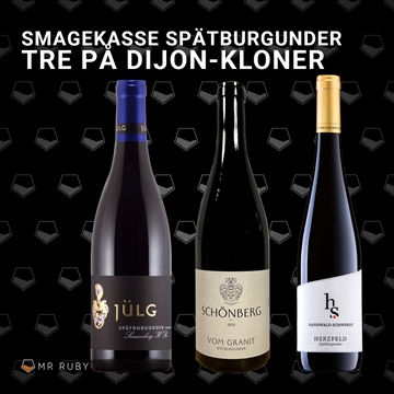 Smagekasse Spätburgunder - tre vine på Dijon kloner