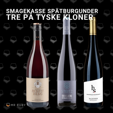Smagekasse Spätburgunder - tre vine på tyske kloner