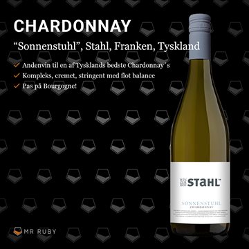 2019 Sonnenstuhl Chardonnay, Stahl, Franken, Tyskland