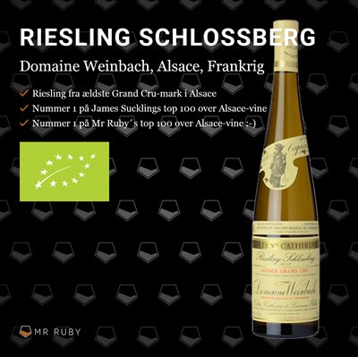 2019 Riesling Grand Cru Schlossberg Cuvée Catherine, Domaine Weinbach, Alsace, Frankrig