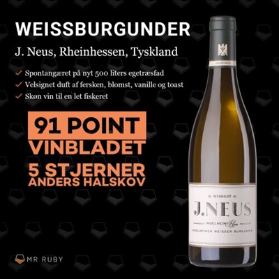 2018 Weisser burgunder, Ingelheim, J. Neus, Rheinhessen, Tyskland